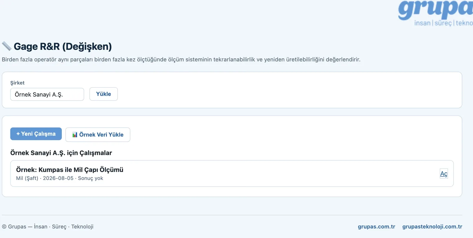 MSA — Çalışma oluşturun